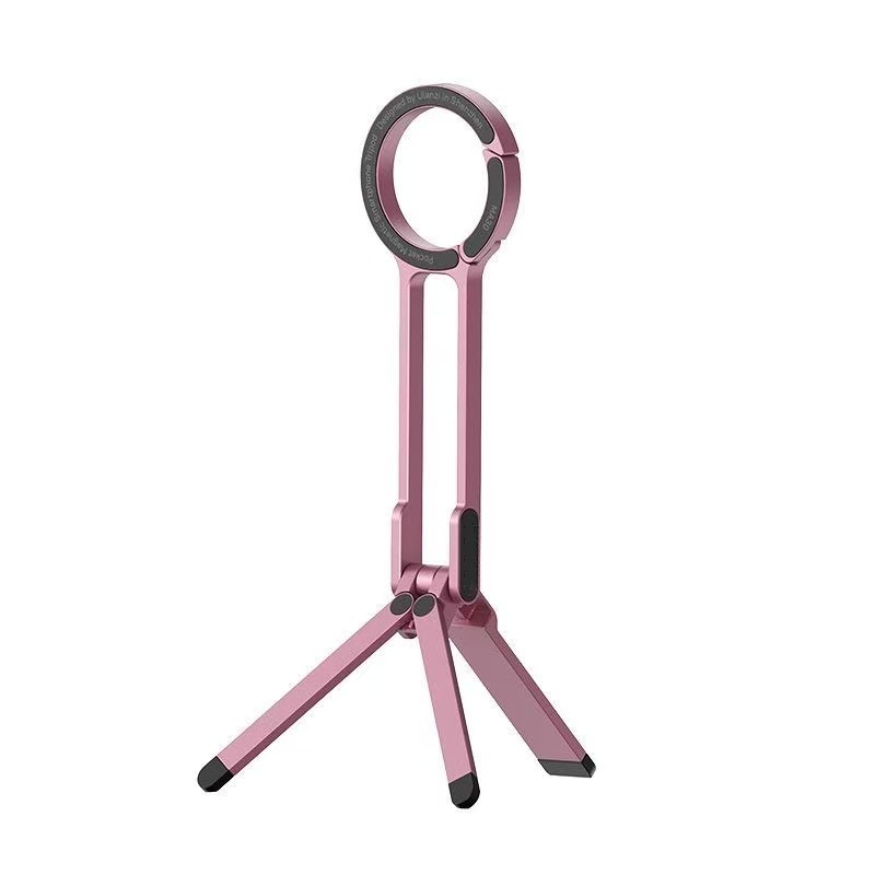 Carabiner Mobile Phone Magnetic Holder Spring Buckle Desktop Portable Triangle Mobile Phone Creative Outdoor Photo Holder Live Broadcast