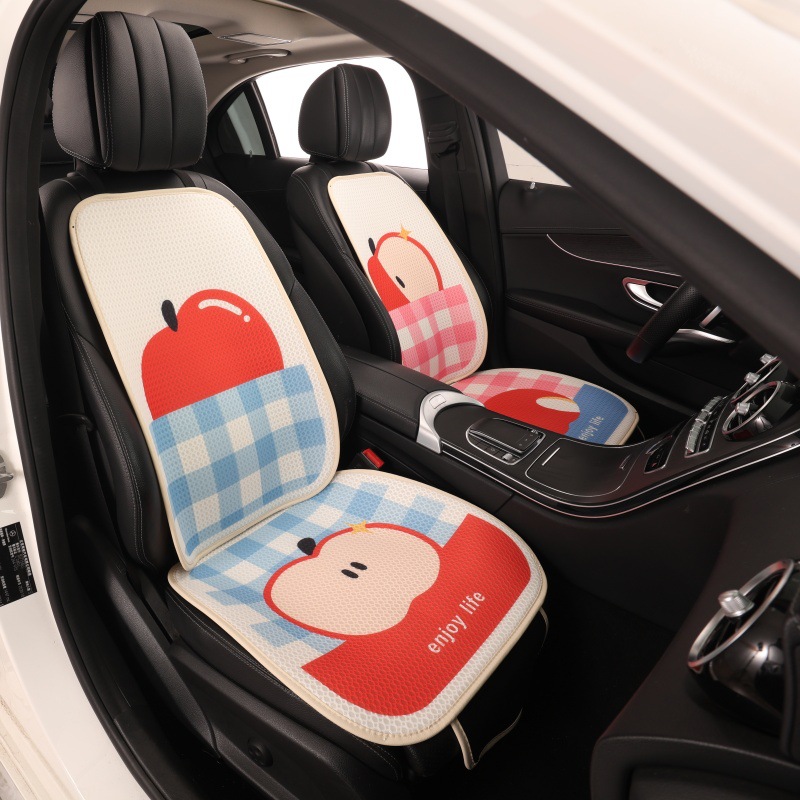 Car Seat Cushion Cartoon Design for Women, Half-Cover Seat Cover Suitable for All Seasons, Car Seat Cover, Summer Ice Silk
