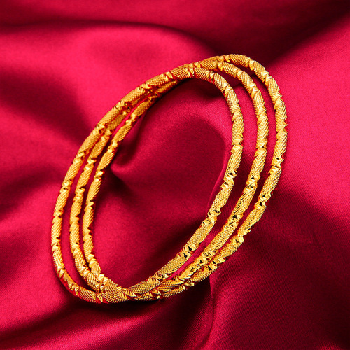 The same style of the three lives and three worlds bracelet in the gold store, Vietnamese sand gold fine sand circle fashionable blessing accessories women's bracelet jewelry