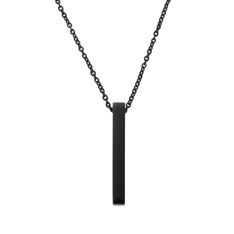 Domineering accessories, long name necklaces, trendy women's rectangular geometric engraved pendant necklaces_voghion.com
