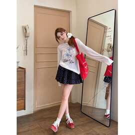 白色防晒罩衫女2026新款轻薄夏季海边穿搭莱赛尔宽松长袖t恤上衣