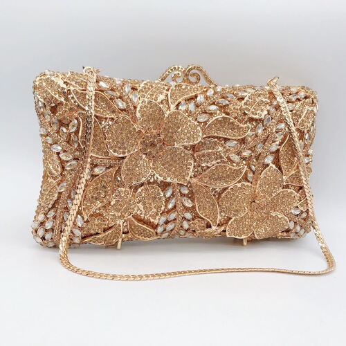 Cross-border new flower-encrusted diamond dinner bag European and American banquet rhinestone clutch women's bag bride wedding bag clutch bag