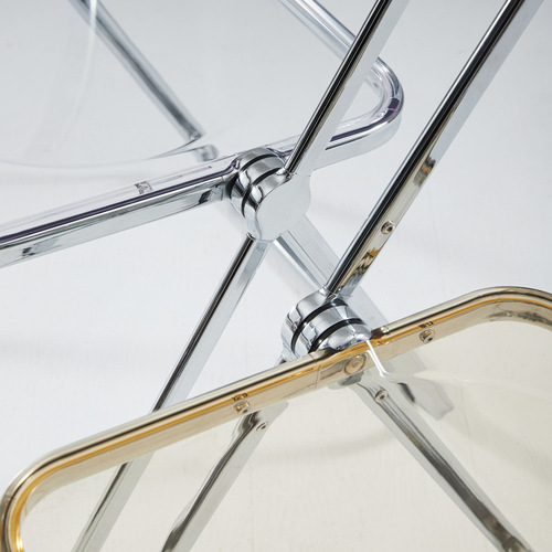 Internet celebrity crystal folding chair, acrylic fashion transparent dining chair back stool ins clothing store photo makeup chair