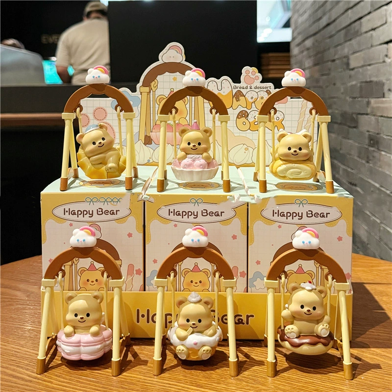 Кукла-медвежонок Butter Bear Swing Blind Box, кремовый медвежонок, лечебный настольный орнамент, милый девчачий подарок на день рождения с сердечком