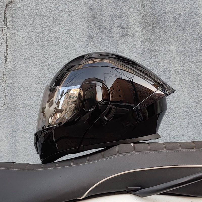 Motocicleta con doble espejo, casco para hombres y mujeres, casco para motocicletas, cuatro estaciones, cola de locomotora, casco Bluetooth, nuevo estándar nacional
