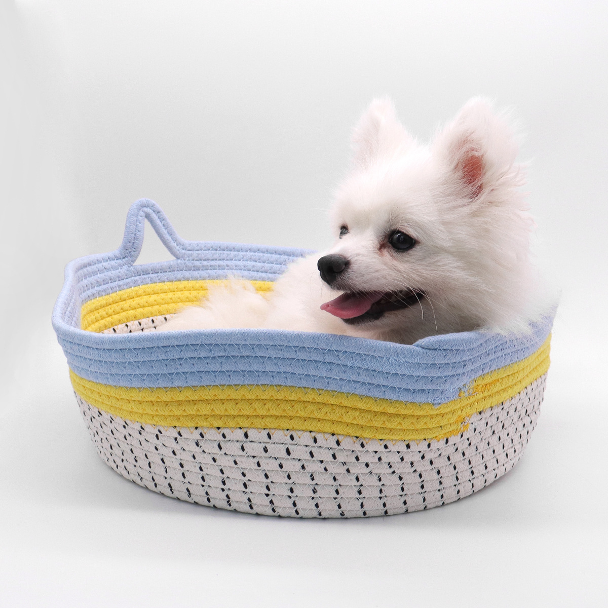 Cama tejida para gatos Four Seasons Cama universal para mascotas Algodón y lino Desmontable y lavable Cama para gatos Almohadilla para dormir Cama para perros Nido fresco de verano