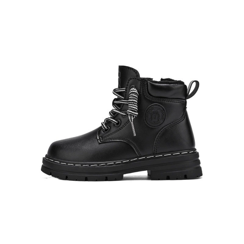巴布豆 Martens, children's winter warm low boots for boys, shoes