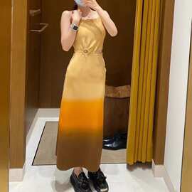 法单S家2022年春夏先看拼色针织吊带修身长裙女