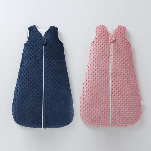 New Autumn/Winter Baby 3D Cotton Velour Sleep sack with Thick Cotton, Newborn Baby Anti-Kick Blanket, Warm and Sleeveless Pajamas