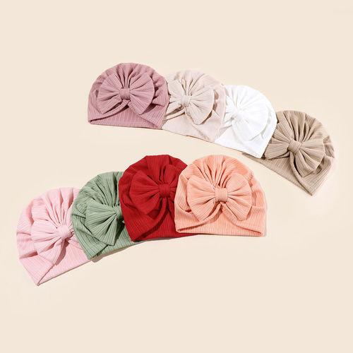 New style export trade infant and toddler jacquard hat bow head scarf hat baby India hat girl princess hat export trade source 