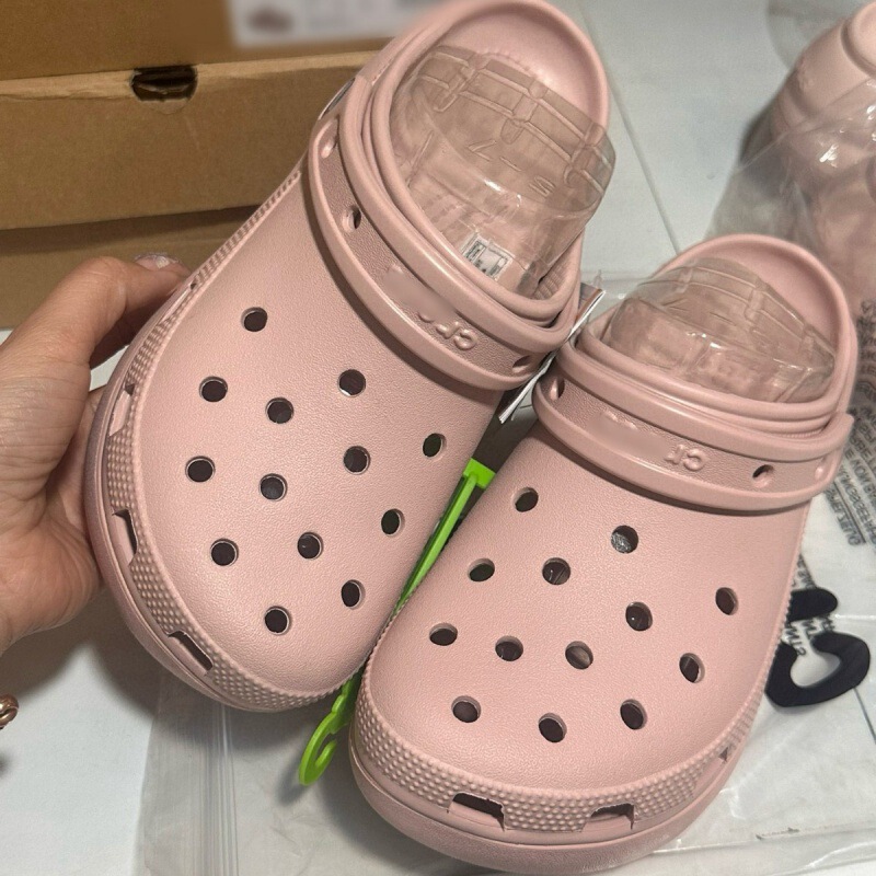 Cross New Cloud Puff Women's Thick-Soled Summer Clogs Couple Style Crocs Closed-Toe Slippers