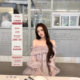 Hotdog Hot Dog Spicy Smoke Rain Fog Purple Sweet Gentle Temperament Long Sleeve dress Skirt with Shoulder