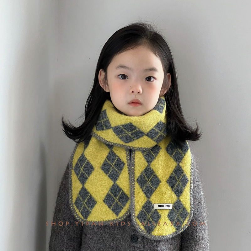 Yipan Children's Scarf Winter New Style Ins Trendy Knitted Scarf for Boys and Girls Warm and Cold-Proof Baby Neck Warmer Wholesale