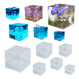 源头厂家 DIY水晶滴胶动物植物标本模具立方体高透明正方体模具