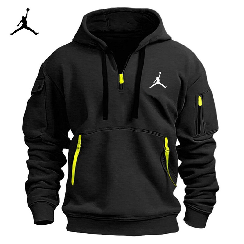 Cross-border Spring and Autumn Men's Sweater Hoodie Casual Sports Multi-zipper Arm Pocket Sweater Pullover Jacket in stock Cross-border Spring and Autumn Men's Sweater Hoodie Casual Sports Multi-zipper Arm Pocket Sweater Pullover Jacket in stock