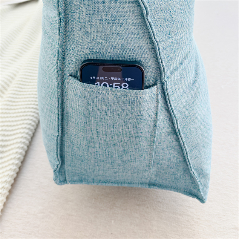 綿麻のベッドのない柔らかいバッグのクッションの大きい背もたれのクッションの2024新型のベッドの枕の三角の畳は直接壁に寄りかかっています。