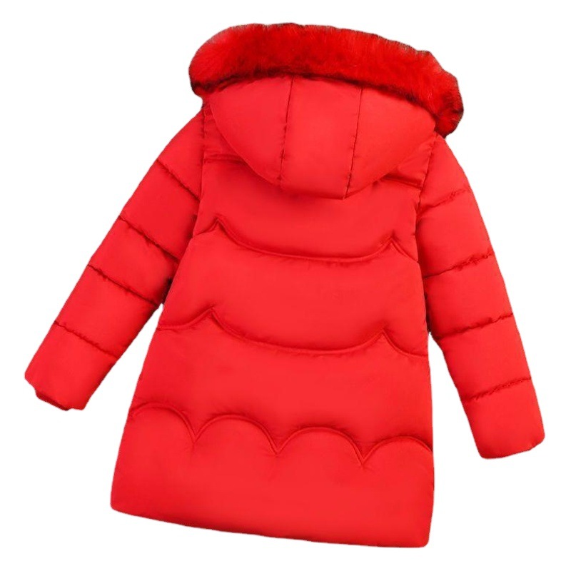 2026 Winter New Style Girls' Cotton Coat Korean Style Mid-Length Thickened Cotton Jacket for Children and Older Kids