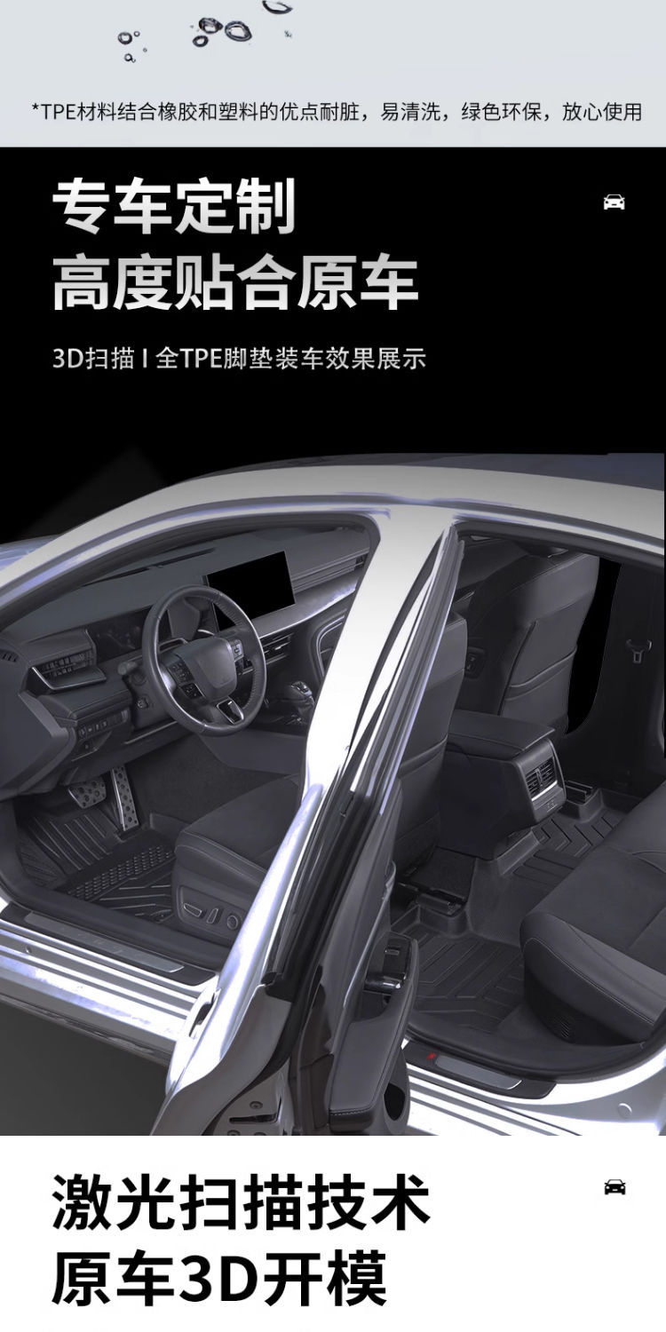 Suitable for BYD Qin L foot pad TPE surrounding 24 Qin L main driving carpet pad auto accessories