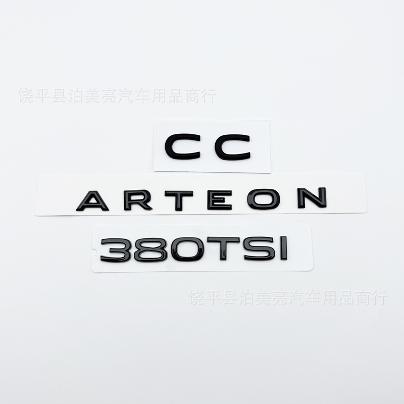 Suitable for New and Old Volkswagen Cc Black Car Logo Modification 380Tsi Rear Tail Logo Arteon Letter Logo Displacement Sticker