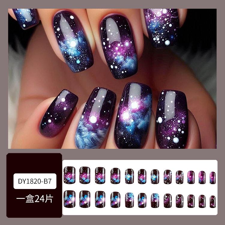 Puntas de uñas postizas de estilo europeo y americano, piezas de uñas desmontables de longitud media, uñas usables, puntas de uñas puras y elegantes.