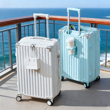 新款行李箱万向轮拉杆箱女学生20寸箱包旅行箱密码锁24杯架登机箱