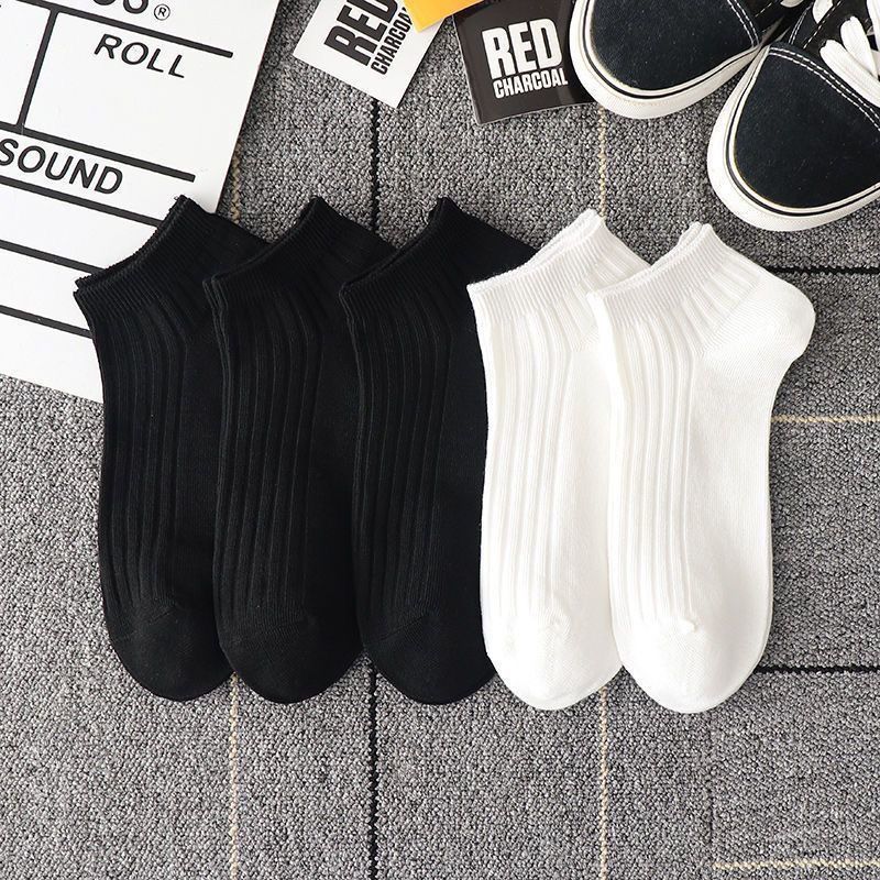 Calcetines de hombre primavera y verano blanco y negro gris calcetines de barco de color sólido calcetines de hombre malla ligera calcetines invisibles calcetines de moda para hombres