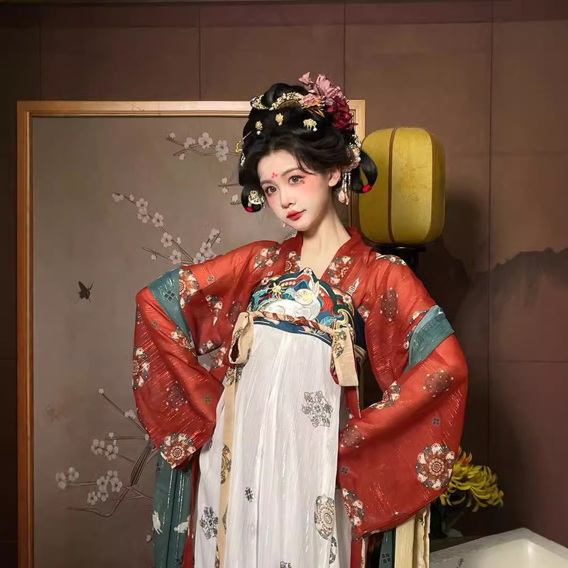 Tang-made Hanfu Female Adult [Gold-plated Banquet] Original genuine goods Spring-made Tang-made Hanfu Chest-length Skirt for Students