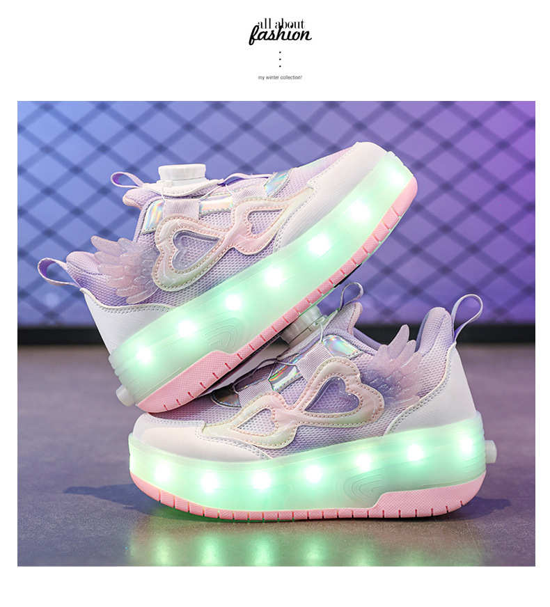 Leuchtendes Gehen für Mädchen mit hohem ästhetischem Wert, Mesh-Sportschuhe für Mittelschulkinder, Schüler-Doppelrolle_voghion.com