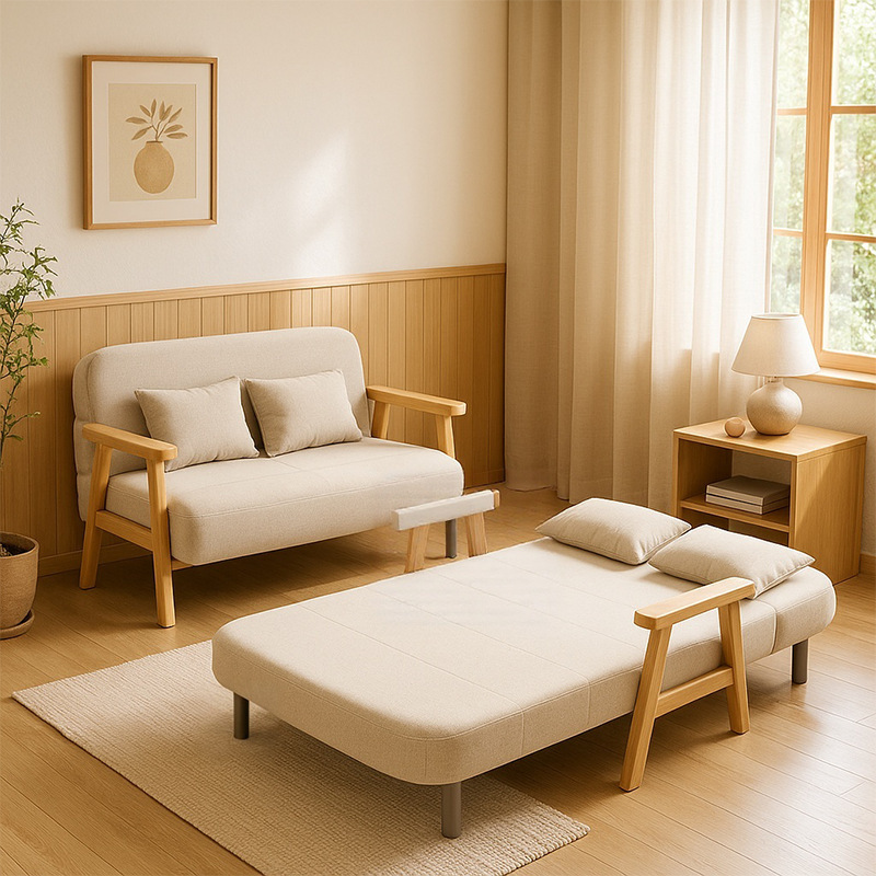 Sofa Bed, Foldable and Dual-Purpose, Does Not Take up Space, 2026 New Model, Solid Wood, Multifunctional, Suitable for Home Use in Living Rooms and Small Apartments, Guest Bed