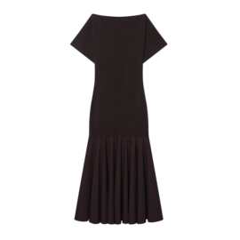 跨境外贸2026欧美时尚女装船型领短袖拼接A字下摆长连衣裙2335161