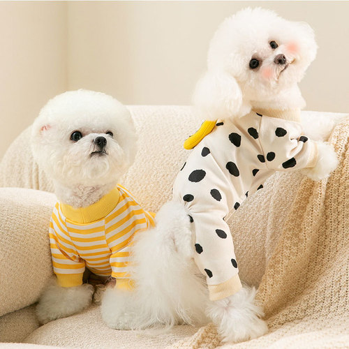 Spring dog clothes, smiley face, thin four-legged home clothes, cat air-conditioning clothes, kittens, milk dogs, autumn pet clothes