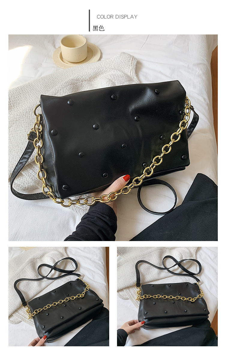 Autumn And Winter Retro Small Bag New Messenger Bag Chain Single Shoulder Armpit Small Square Bag display picture 13