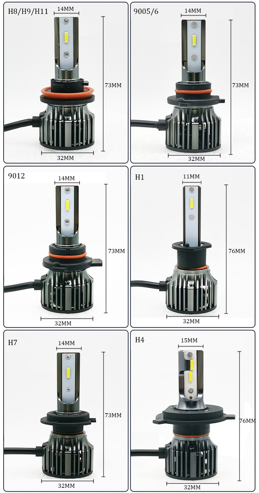 Qìchē Super Bright Lemon Green LED Fog Light H11 H7 880 9005 H1 (Fog lamp) - h1-single-price