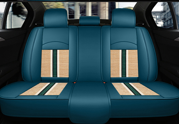 Car Seat Cushion Cover, Universal for All Seasons, Full Surround Seat Cover, Leather and Fabric Seat Cover, Summer Ice Silk Special Seat Cushion Cover
