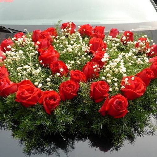 Gran taza de succión de doble corazón con flor de barro taza de succión de coche de boda suministros de boda decoración de coche fábrica al por mayor