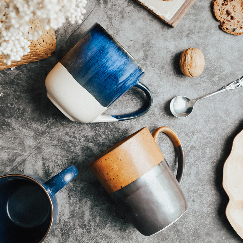 Taza de cerámica retro creativa de moda de estilo japonés taza de café simple taza de agua doméstica