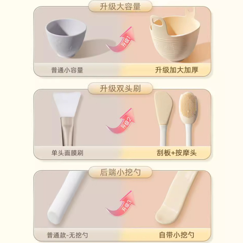 シリコンマスクとブラシとスプーンセット美容院水治療ツール軟膜ブラシ泥膜専用フィルムボウル|undefined