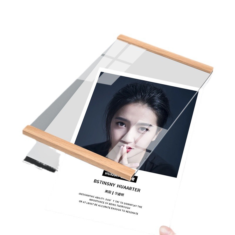 Introducción del maestro marco de pared A4 paneles de visualización magnéticos A3 carteles sin perforación marco de madera acrílica al por mayor