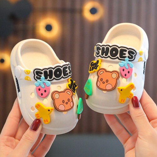 Children's slippers Baotou boys' slippers cartoon non-slip soft bottom indoor home  baby hole slippers girls
