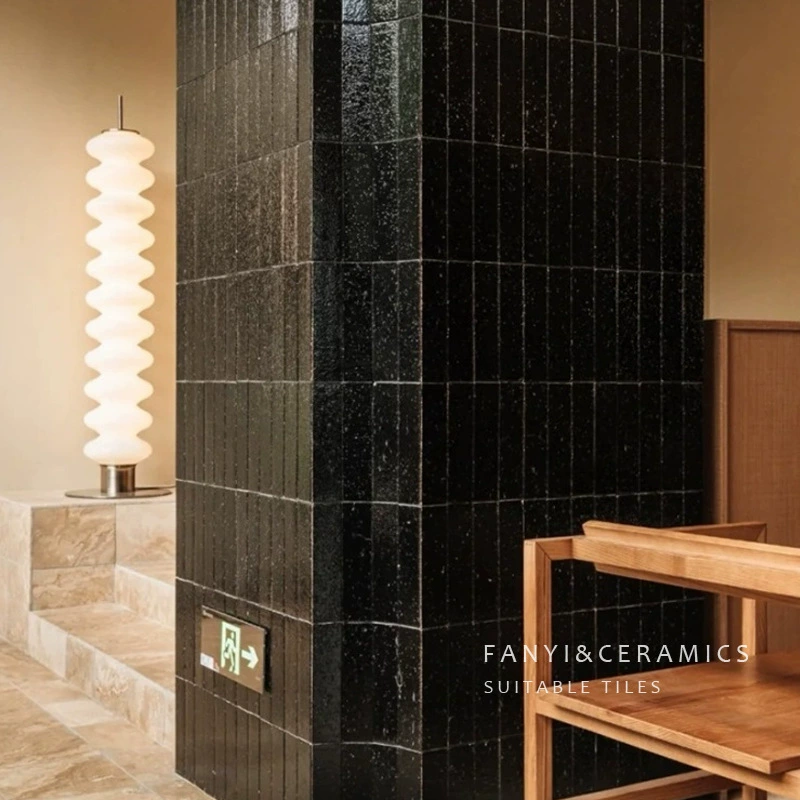 Классические черные ретро-кирпичные полосы, матовые кирпичи ручной работы, B&B, кейтеринг, бар, коммерческая настенная плитка, яркая плитка