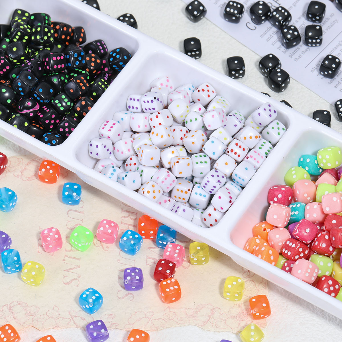 8mm Colorful Acrylic Dice Square Beads Loose Beads DIY Jewelry Accessories Handmade Beading Jewelry Materials