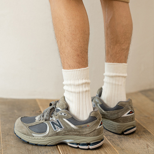 Heavy industry cityboy Japanese solid color thick thread knitted men's socks mid-length socks ins trendy retro all-match pile socks