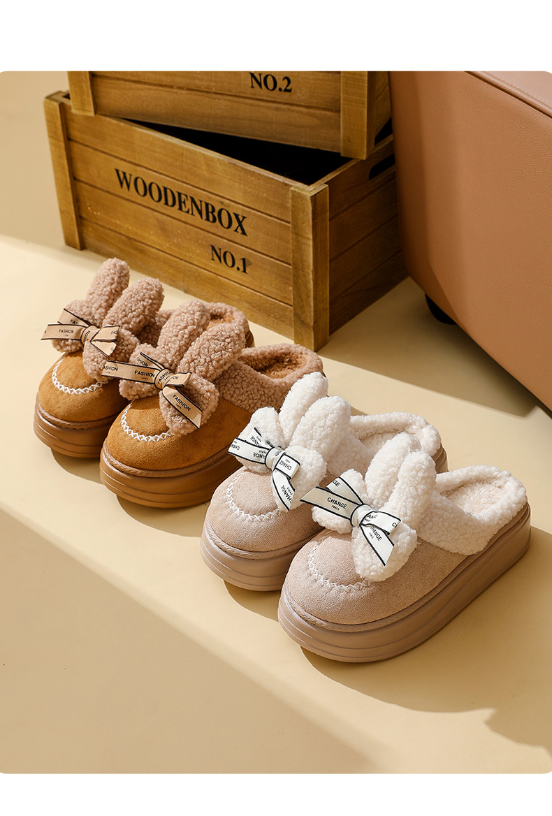 Women's Warm Cotton Slippers For Home Non-slip Flat Design_voghion.com