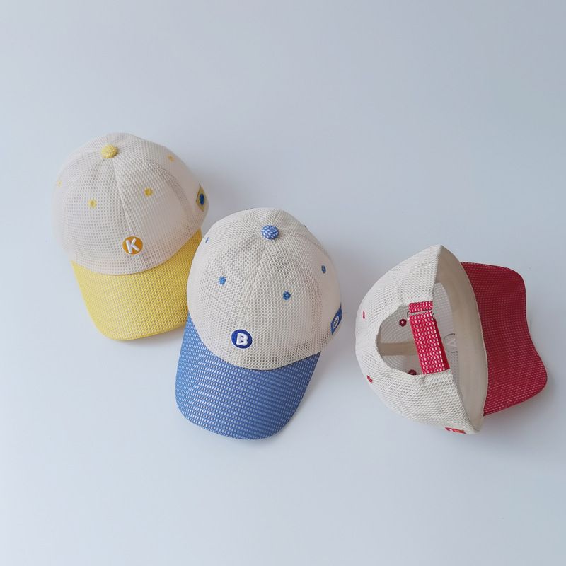 Korean Contrast Color Letter Children's Baseball Hat display picture 4