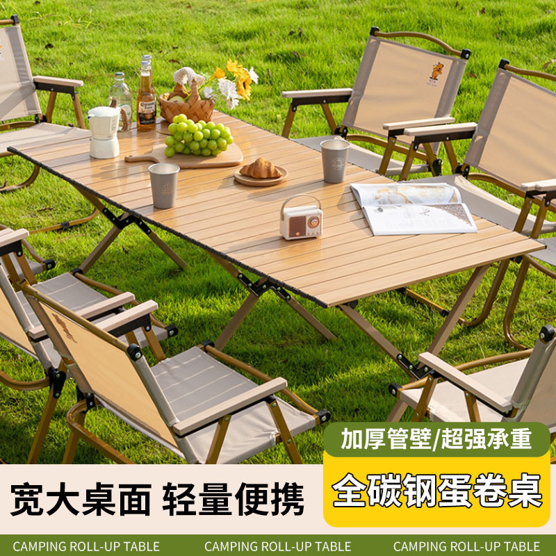 Outdoor Folding Table - Portable Egg Roll Table for Night Market Barbecue Stall Setup, Camping Folding Table, Picnic Table