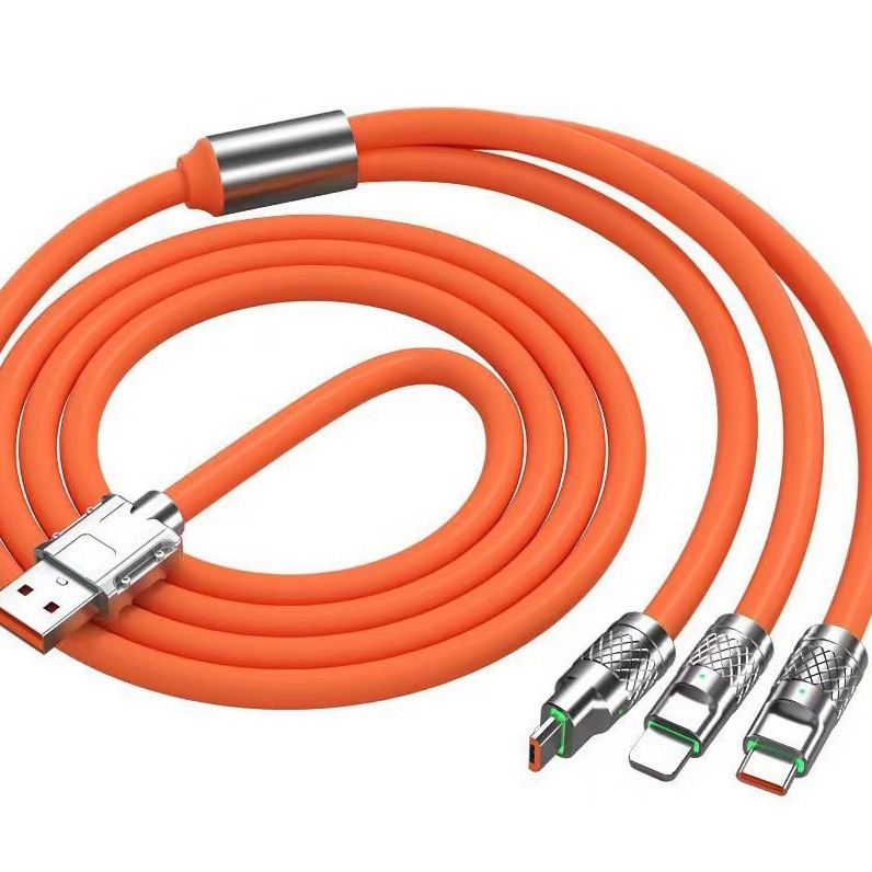 Línea de cliente de 100W adecuada para Huawei Xiaomi cable de datos de carga súper rápida cable de carga rápida de silicona PD cable de carga audaz