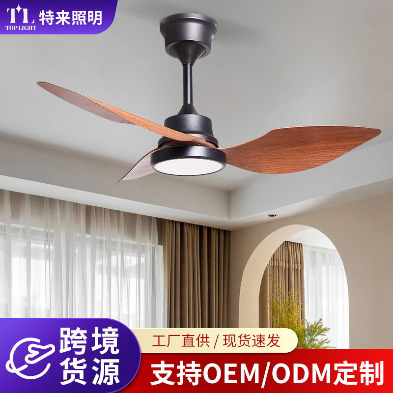 Ventilador de Techo con Luz de Hierro y ABS, Control Inteligente, Regulable, para Sala de Estar y Dormitorio