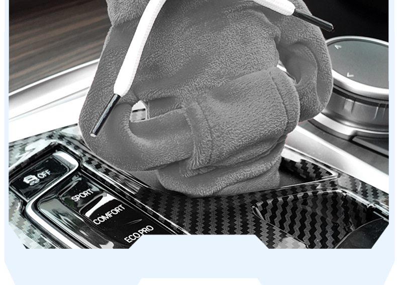 Winter Plush Sweatshirt Car Gear Handle Cover Gear Lever Cover Gear Protection Cover Hooded Clothes Shift Lever