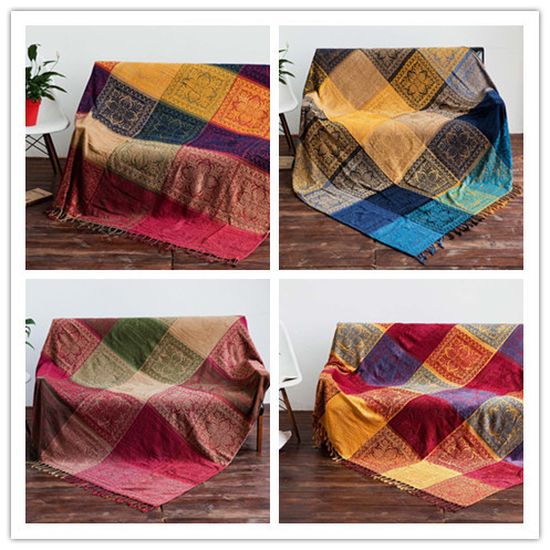 Nepal Style Sofa Towel Blanket Southeast Asia Chanel Line Weaving Blanket Multi-functional Blanket Table Mat