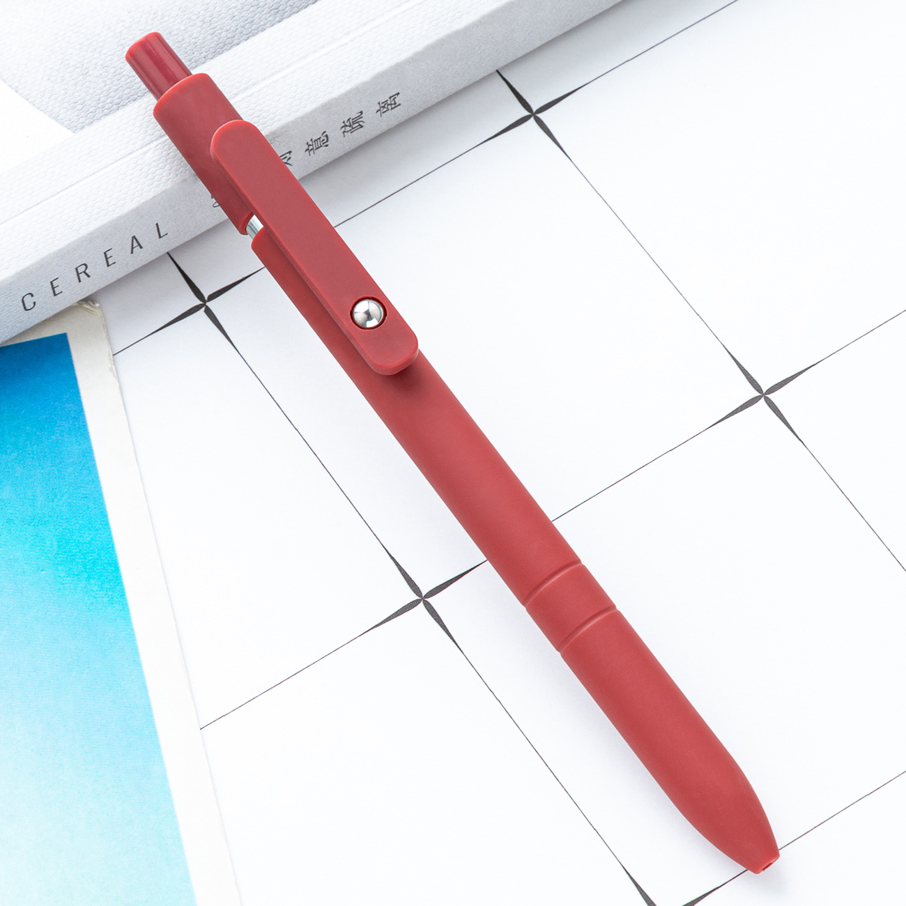 Nuevo bolígrafo neutro de color Morandi puede imprimir logotipo estudiantil papelería bolígrafo de plástico publicitario bolígrafo regalo